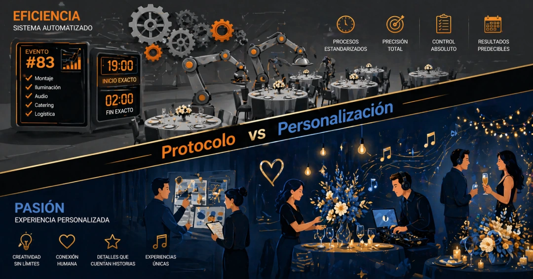 Salones Janos modelo en serie versus eventos personalizados con DJ profesional